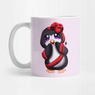 Penguin wrapped in a bow Mug